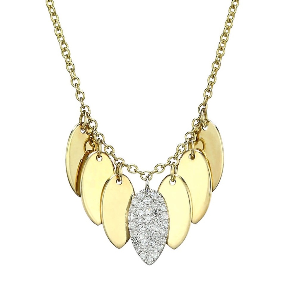 Meira T
14K Yellow Gold & Pavé Diamond Teardrop Disc Necklace